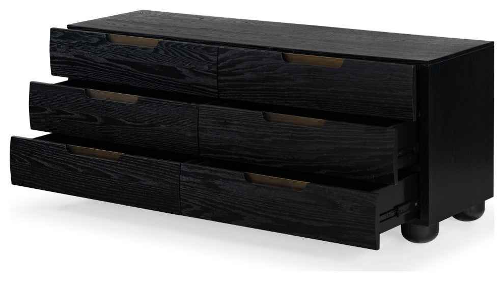 Safavieh Couture Beethoven 6 Drawer Dresser, Black