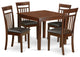 5 Pc Kitchen Table Set With A Dining Table And 4 Kitchen Chairs, Mahogany