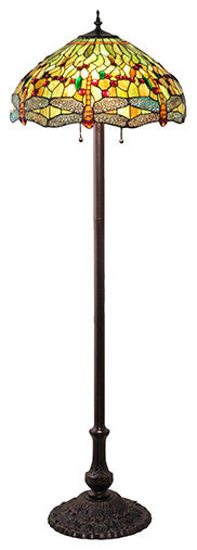 Meyda Lighting 229131 62" High Tiffany Hanginghead Dragonfly Floor Lamp