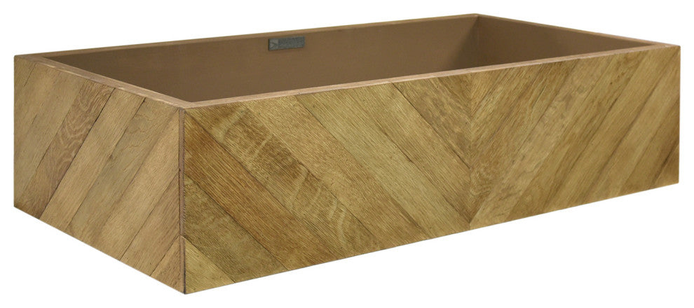 36" Chardonnay Floating Vanity with NativeStone Trough in Ash