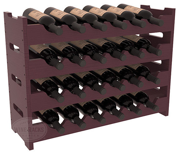 24-Bottle Mini Scalloped Wine Rack, Pine, Burgundy+ Satin