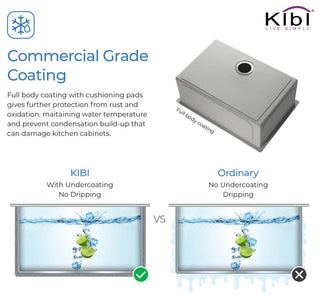KIBI Handcrafted Undermount Single Bowl 16 Gauge Stainless Steel Kitchen Sink, 3