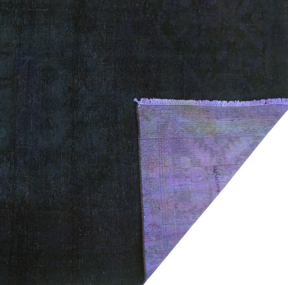 Vintage Distressed Overdyed Aidh Purple Rug