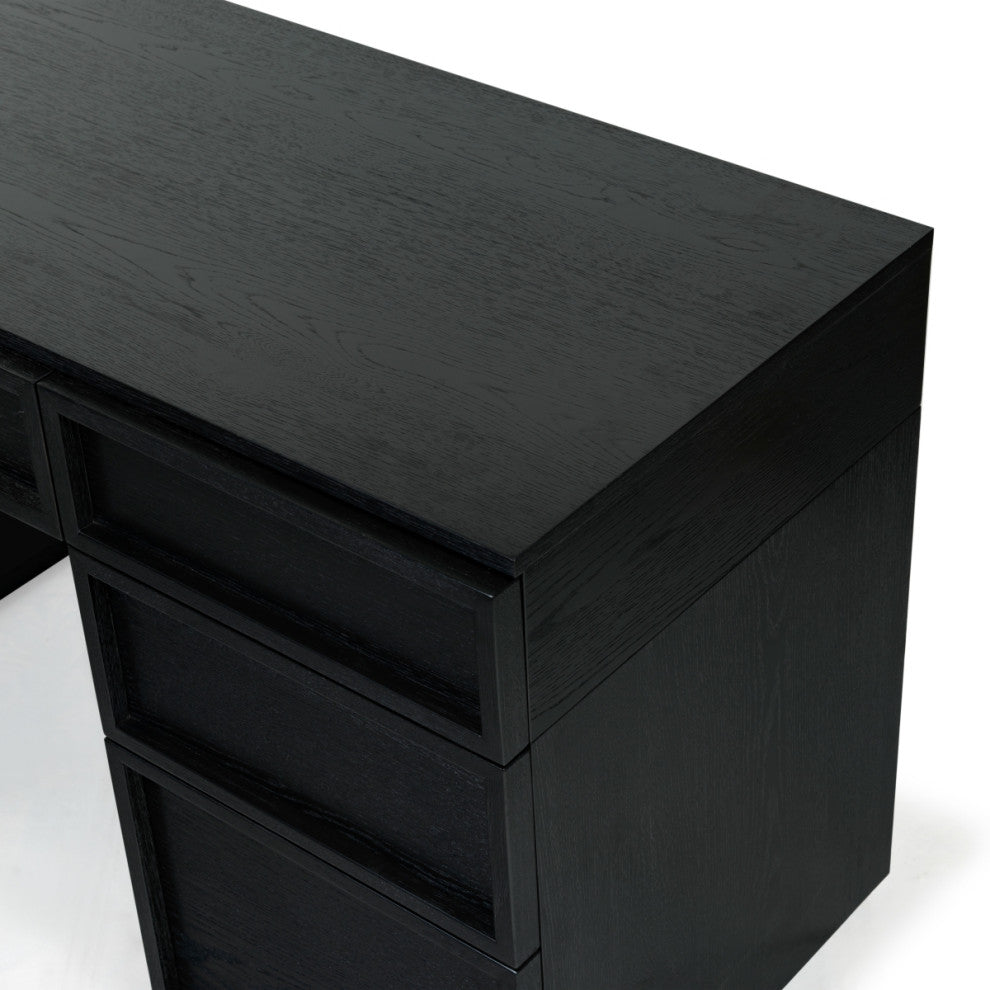 Safavieh Couture Zeus 7 Drawer Wood Desk, Black