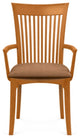 Copeland Sarah Upholstered Armchair, Natural Cherry, Dark Brown Microsuede