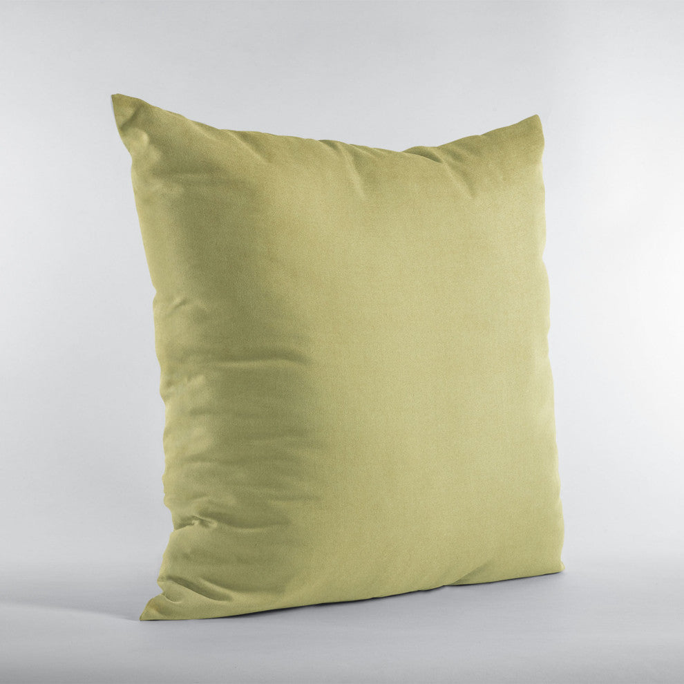 Yellow Solid Shiny Velvet Luxury Throw Pillow, Double sided 20"x30" Queen