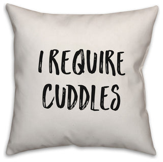 I Require Cuddles, Throw Pillow, 20"x20"