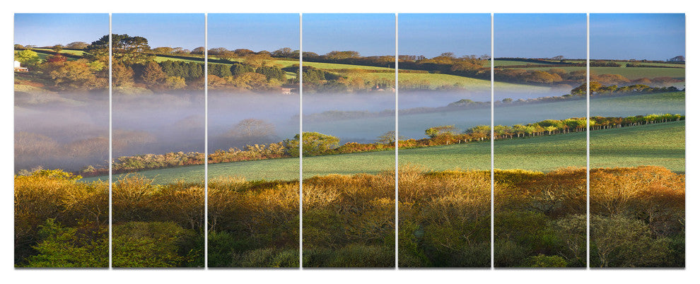 Cornwall South West England, Landscape Canvas Art Print, 83"x32", 7 Panels