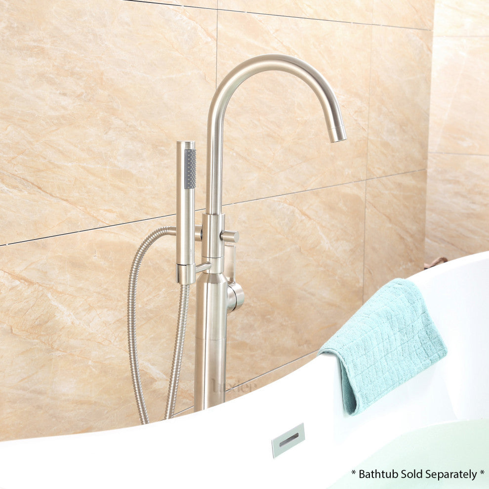 Luxier FTF01 Single-Handle Tub Filler Faucet with Hand Shower, Brushed Nickel