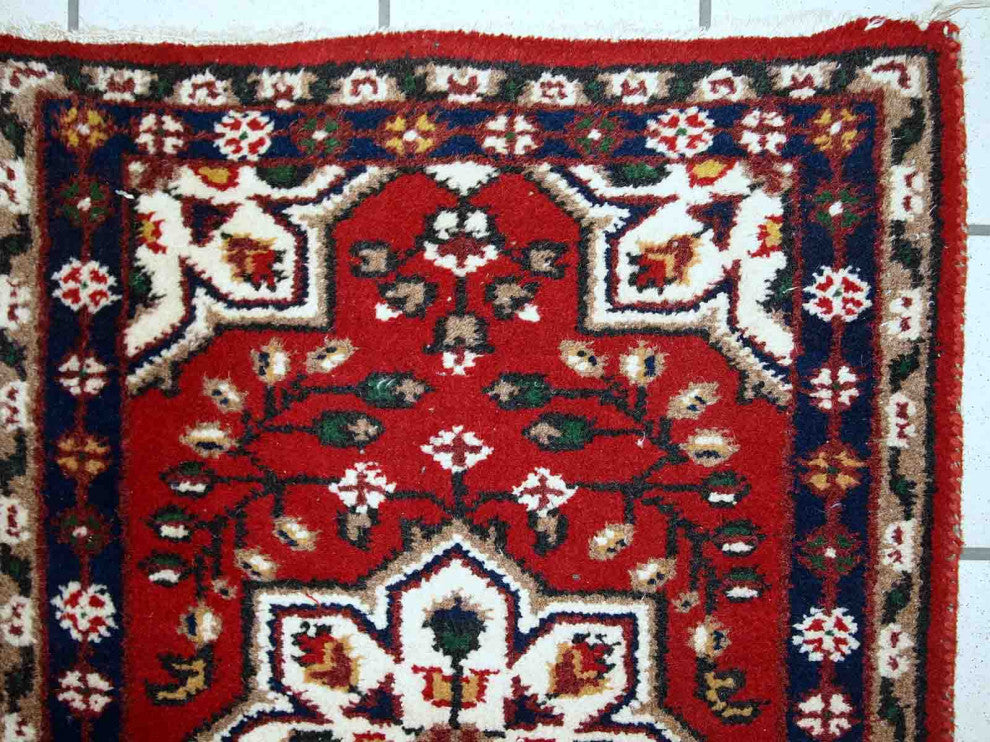 Handmade vintage Persian Hamadan rug 2' x 3' (62cm x 91cm) 1970s