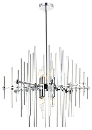 Elegant Lighting 2502D27 Sienna 8 Light 27"W Crystal Chandelier - Chrome