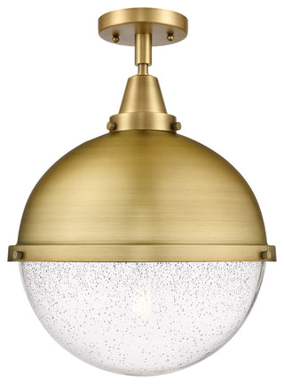 Innovations 447-1C-BB-HFS-124-BB Hampden 1 Light Flush Mount, Brushed Brass
