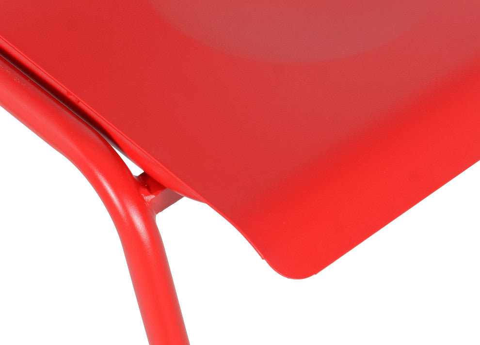 Corris Stacking Patio Dining Side Chair, Frosted Red(Set of 4)