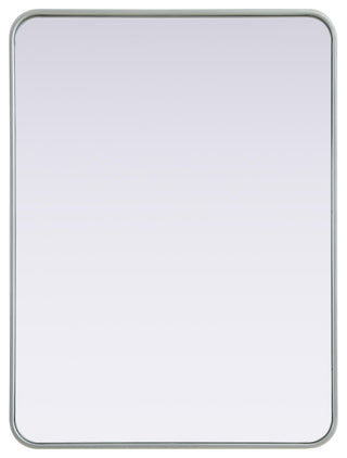 Home Living Contour Metal Rectangle Mirror 27x36, Silver