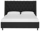Williams King Nail Button Tufted Wingback Platform Bed, Velvet Black
