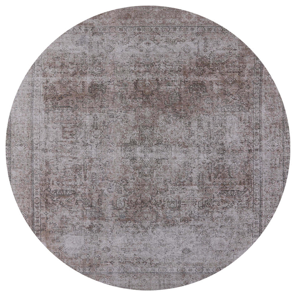 Ahgly Company Indoor Round Mid-Century Modern Area Rugs, 3' Round