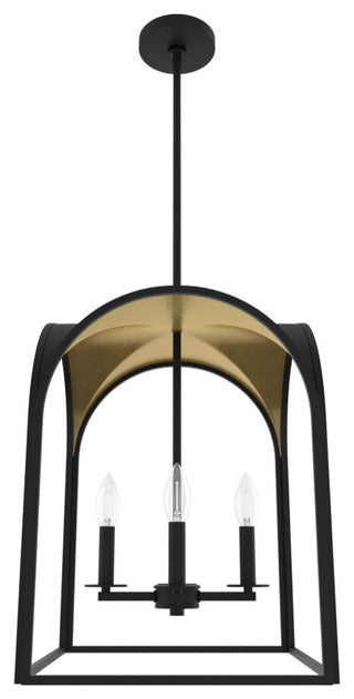 Hunter Dukestown Natural Iron and Gold Leaf Lantern Pendant Ceiling Light