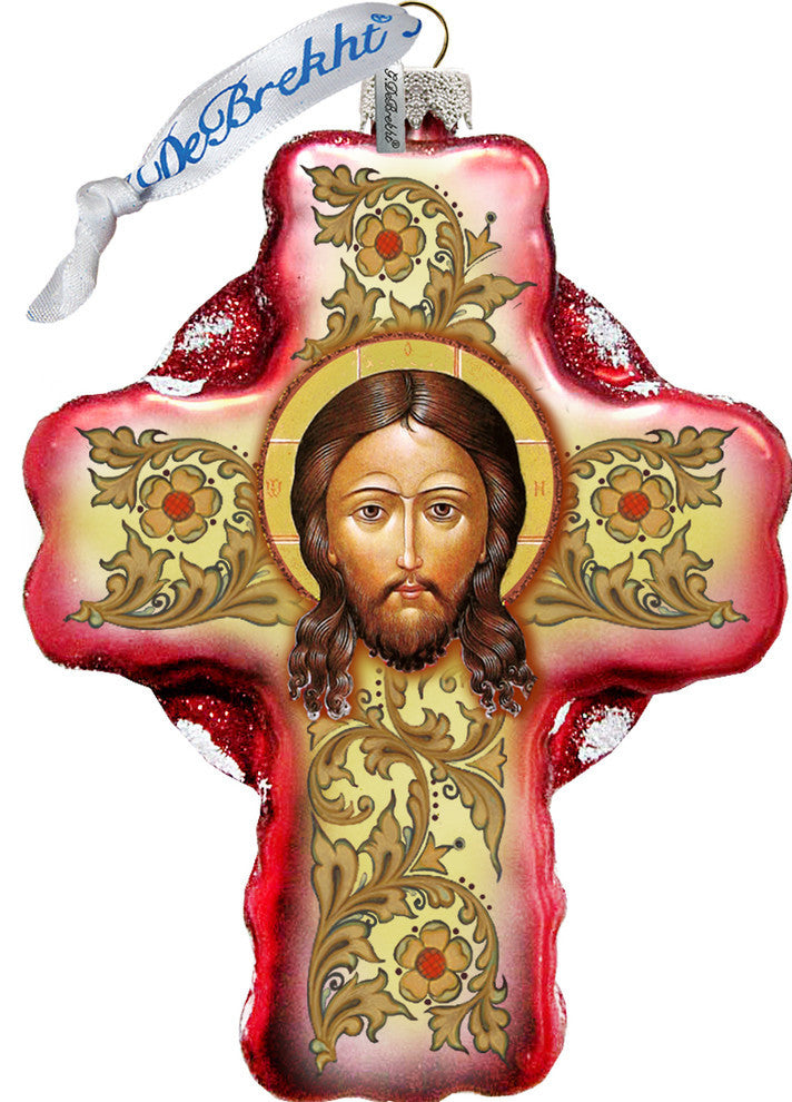 Jesus Face Cross Ornament