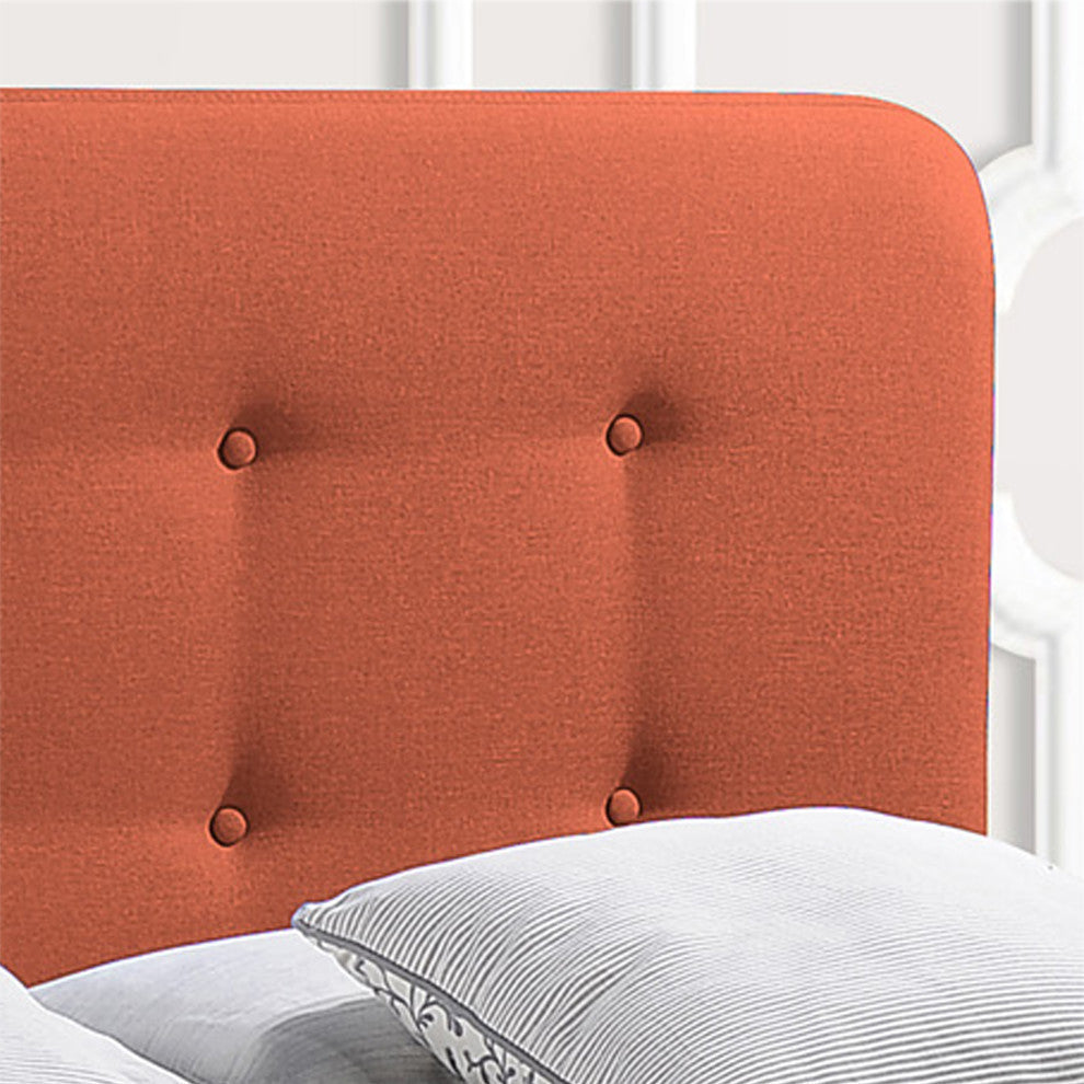 GDF Studio Baron Mid Century Velvet Queen Platform Bed Frame, Burnt Orange/Natural