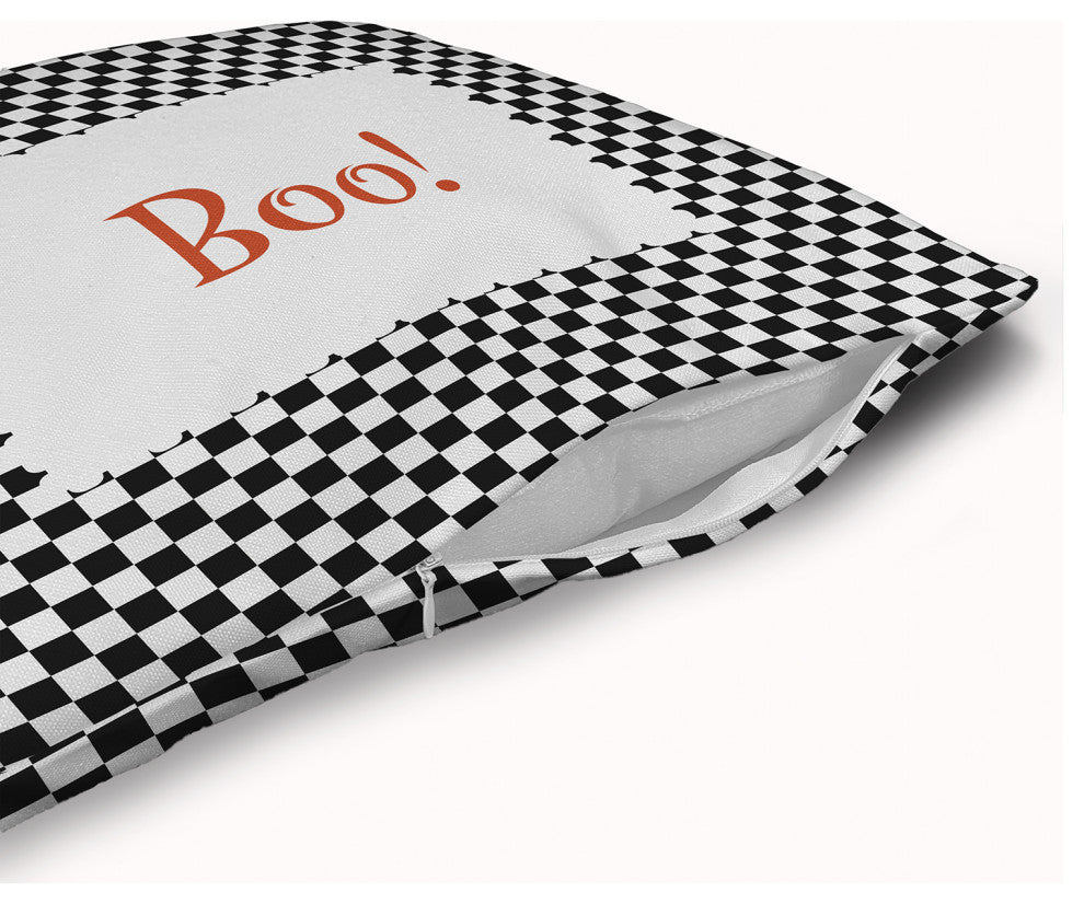 Halloween Boo Checks Accent Pillow With Removable Insert, Black, 18"x18"