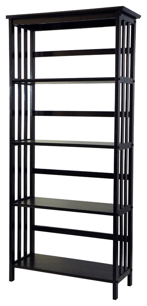 Mission 5 Shelf Bookcase, Espresso