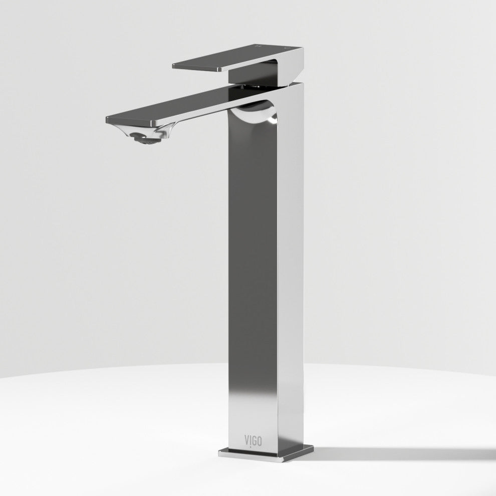 VIGO Dunn 11" H Single Handle Single Hole Bathroom Vessel Faucet, Chrome