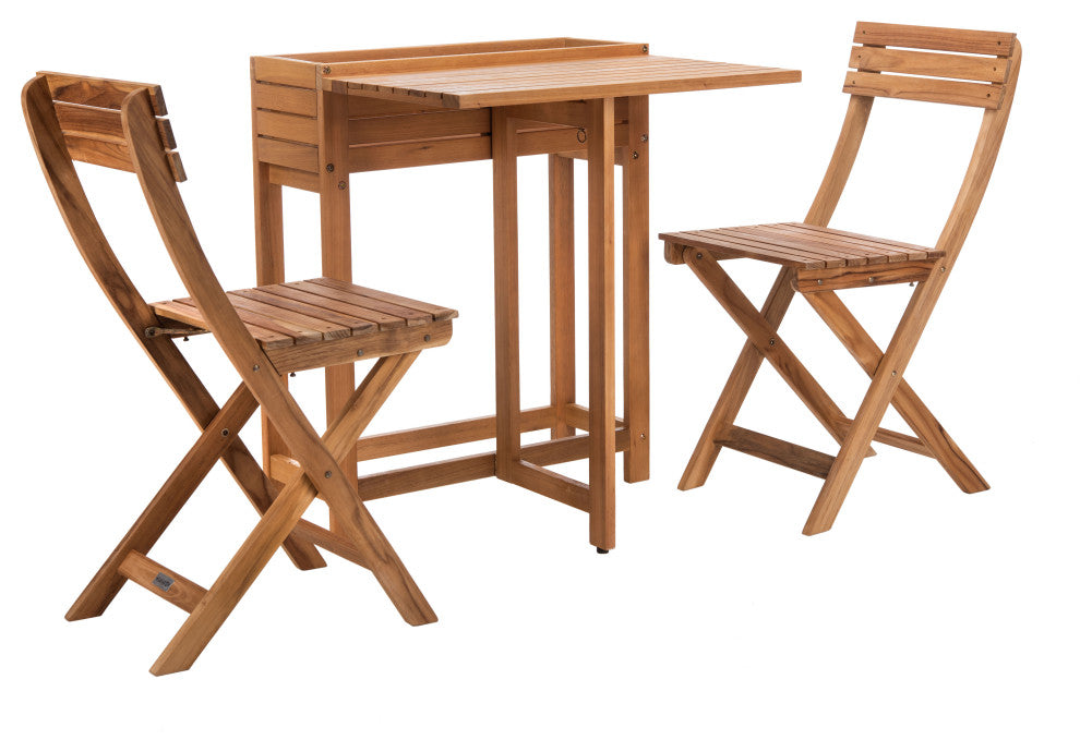Safavieh Walten Flower Shelf 3-Piece Bistro Set Natural