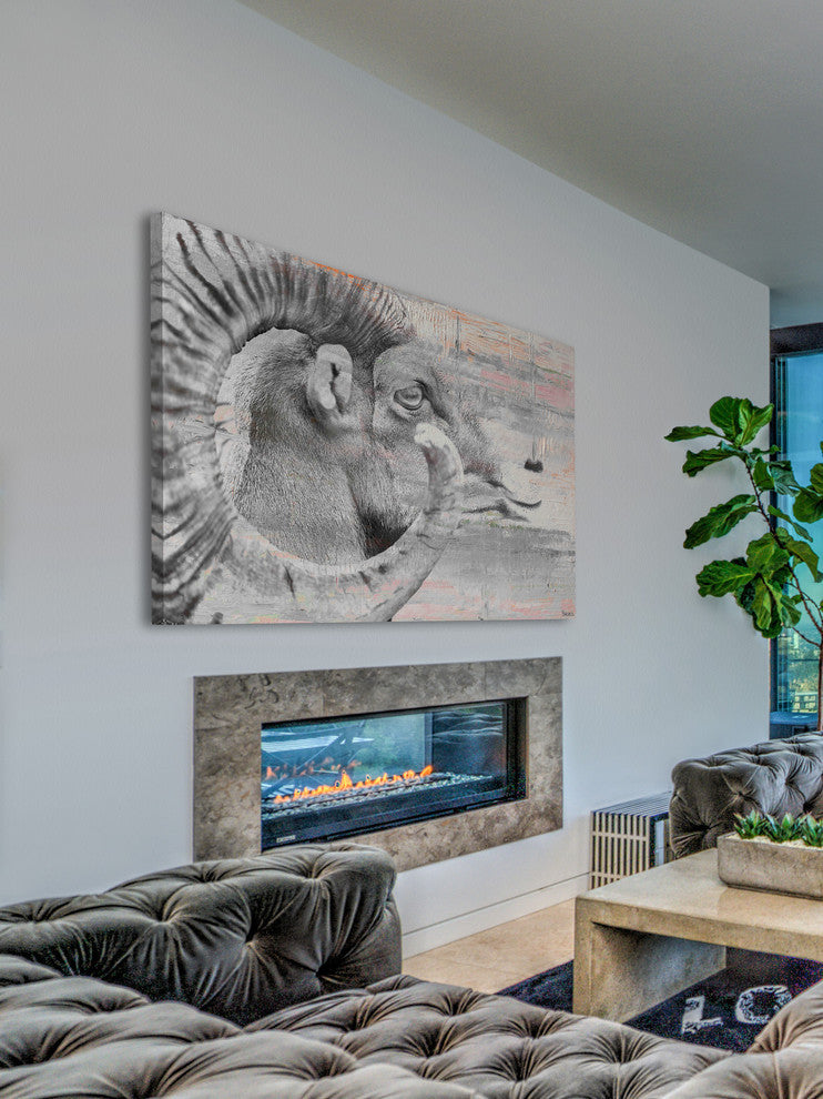 "Eye of Ram" Painting Print on Wrapped Canvas, 45"x30"