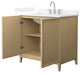 Elan 36" Single Vanity, White Oak, White Quartz Top, 3-Hole, Nickel Trim