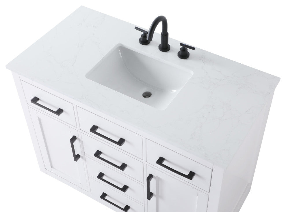 Home Living 42" Single Bathroom Vanity, White