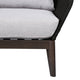 Athos Outdoor 3 Seater Sofa With Latte Rope and Gray Cushions, Dark Eucalyptus