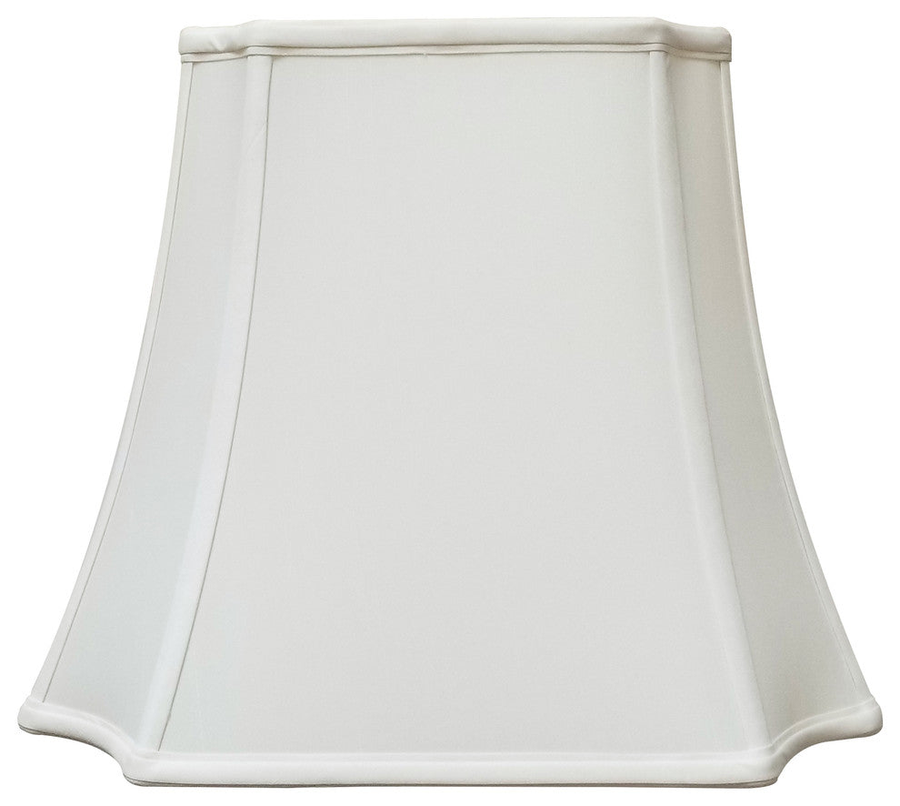 Royal Designs Rectangle Inverted Cut Corners Lamp Shade, White, 17x17x13