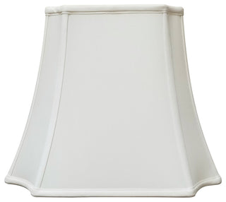 Royal Designs Rectangle Inverted Cut Corners Lamp Shade, White, 17x17x13