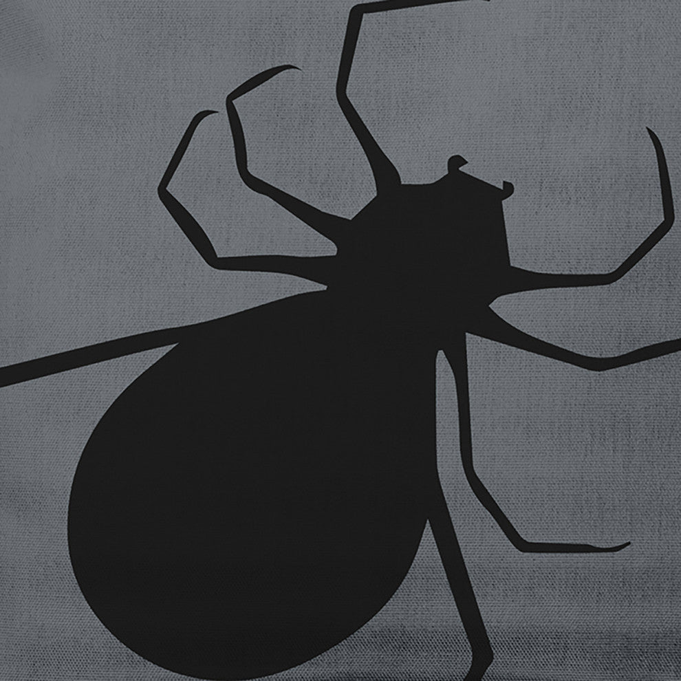 18"x18" Big Spider Decorative Throw Pillow, Steel Gray