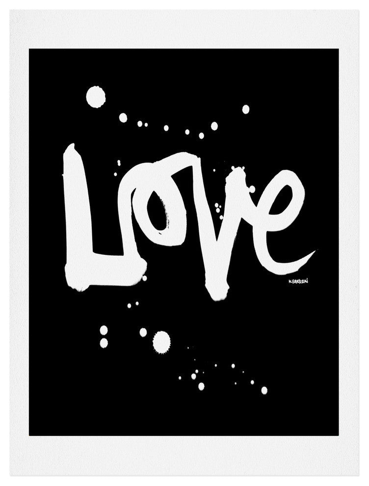 Deny Designs Kal Barteski Love Black Art Print