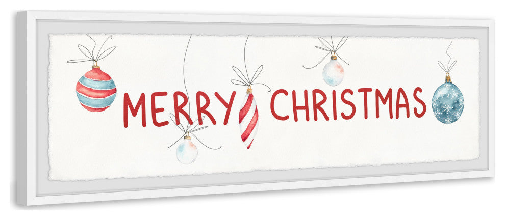 "Wish You a Merry Christmas" Framed Painting Print, 30x10
