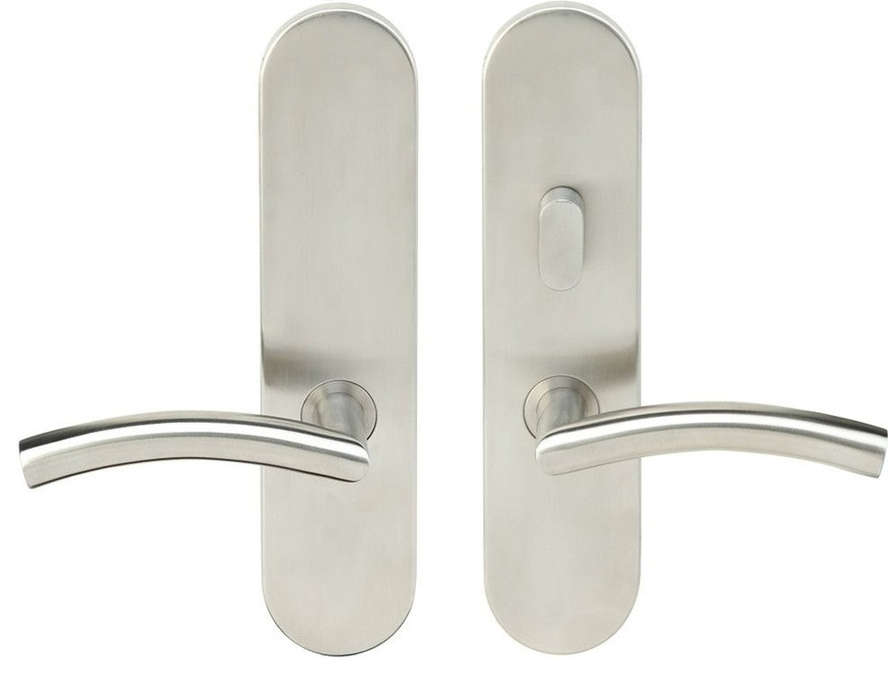 Brussels Lever, Tubular Passage, Privacy Bolt, Left Hand, Satin Stainless Steel