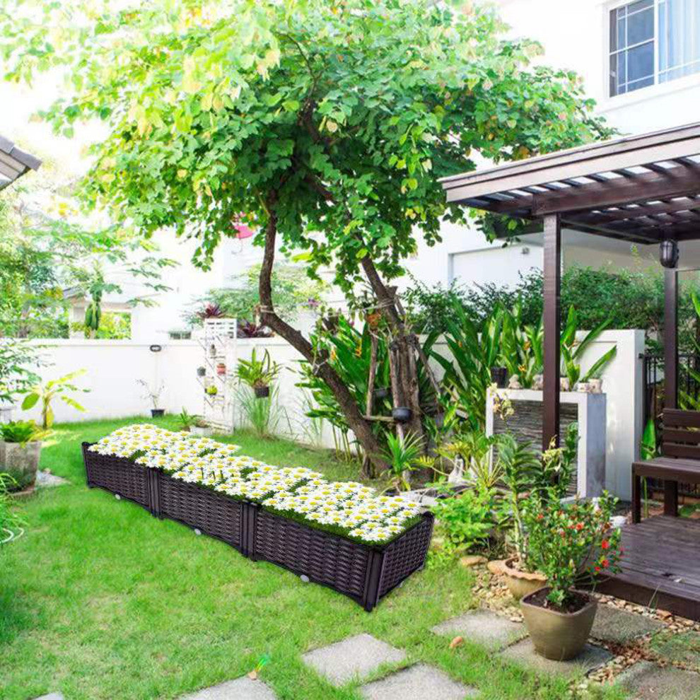 Long Rattan Box Planter