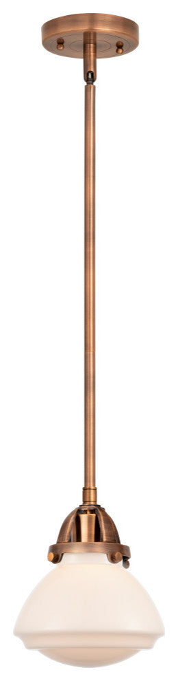 Olean Mini Pendant, Antique Copper, Matte White, Matte White