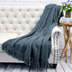 Tweed Knitted Throw Blanket, Blue Wing Teal, 60"x80"