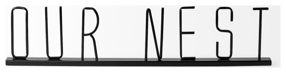 Our Nest Black Metal Sign