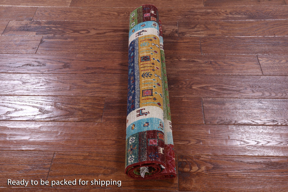 Tribal Persian Gabbeh Hand-Knotted Rug 2' 9" X 4' 2" Q10134