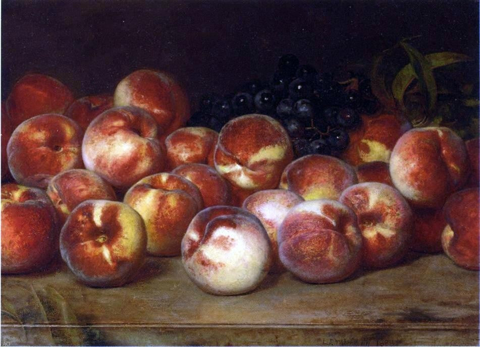 Lemuel Everett Wilmarth Still Life with Peaches and Grapes Gallery Wrap Canvas