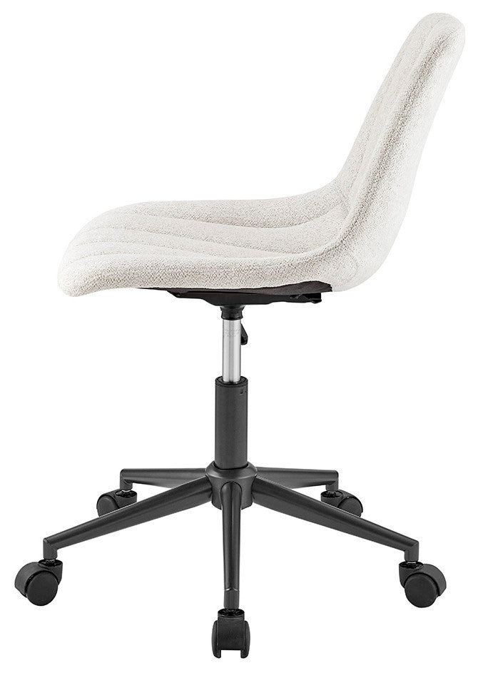 Robert PU Swivel Office Chair, Posh Ivory, Fabric