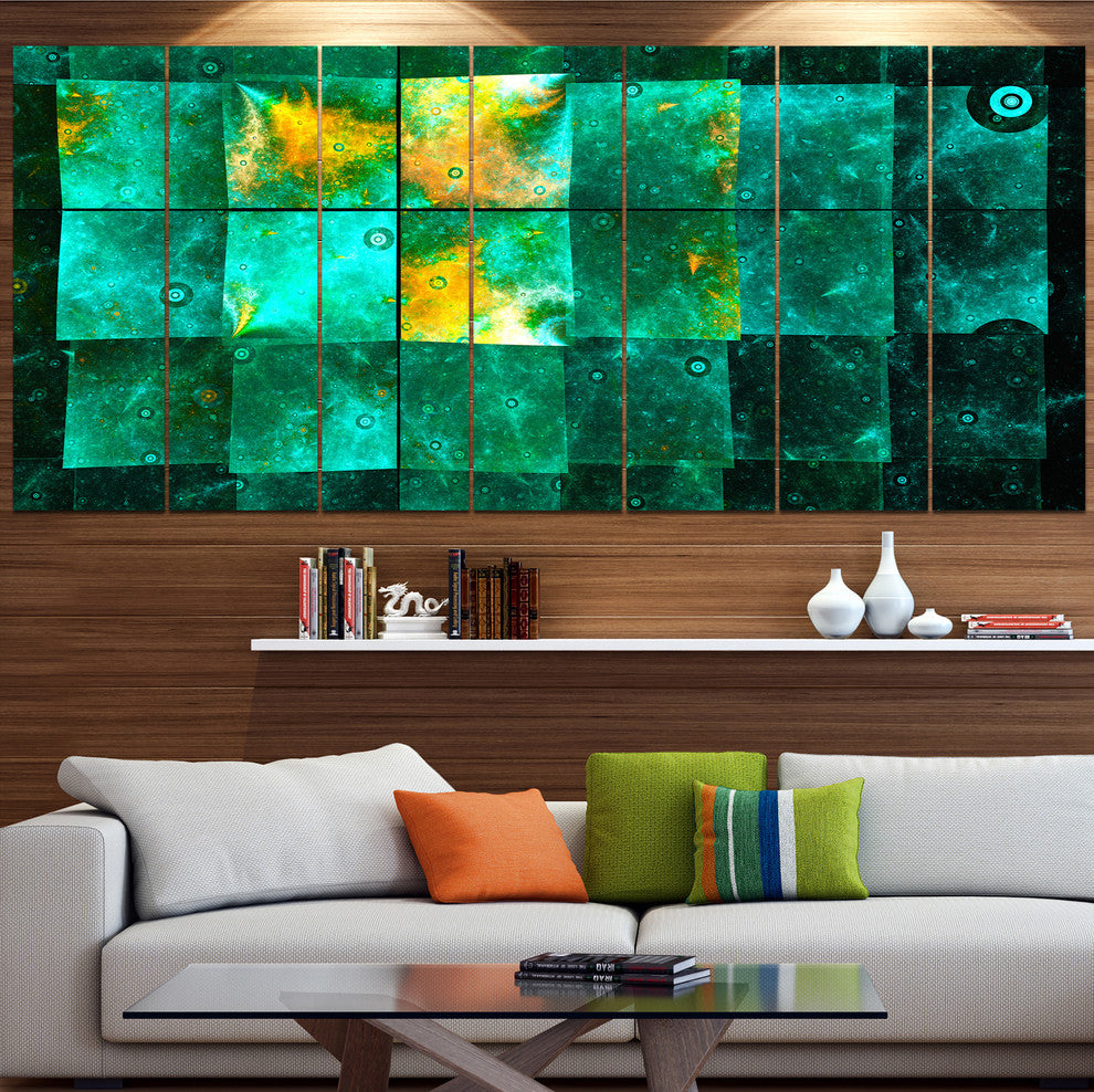 Astrological Space Map, Abstract Wall Art Canvas, 83"x32", 7 Panels