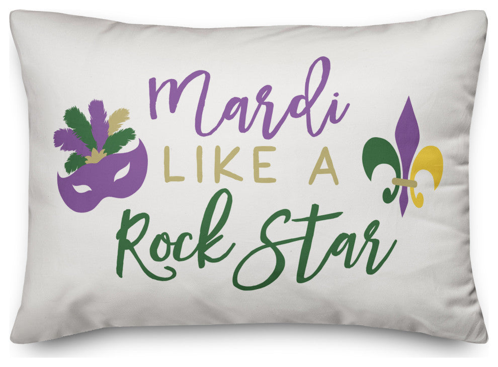 Mardi Like a Rock Star 14x20 Spun Poly Pillow