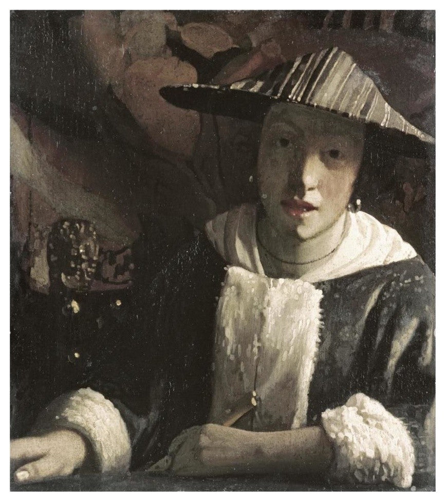 "Girl with a Flute" Digital Paper Print by Johannes Vermeer, 29"x32"