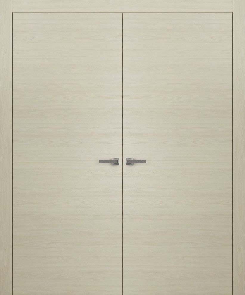 Pre-hung Closet French Double Doors 48 x 80 | Planum 0010 Milk Ash