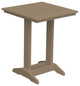 Poly Lumber Balcony Side Table, Weathered Wood, Square