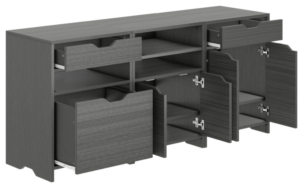 Nova 3-Pc Storage Cabinet Set, Charcoal